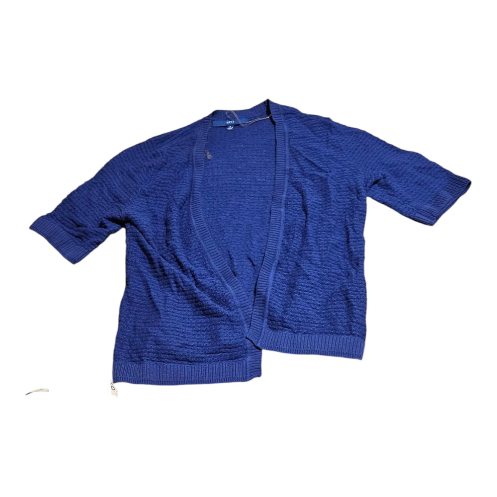 Apt. 9 Small Blue Short Sleeve Knit Open Cardigan